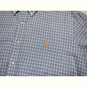 Ralph Lauren Shirt Men's 2XL Green Plaid Button Down Cotton Preppy Orange Pony